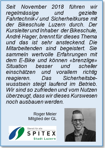 Feedback von Roger Meier, Mitglied der GL Spitex Stadt Luzern